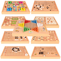 Vérifie Chess de vol Five Chess Fighting Beast Chess Tabletop Games Multifunctional Chess Children Students Puzzle Wooden Toys