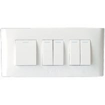 Bull switch socket type 118 three-position mid-box wall power supply 5-open dual-control double-linked switch panel five-open dual-control