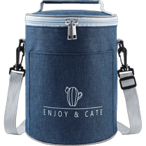 Insulated Lunch Box Bucket Jacket Hand Bag Sleeve Round Lunch Box Lunch Box Bag Thickened Aluminum Foil Elementary School Children With Rice Bag