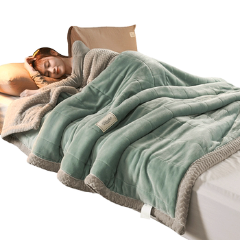 Three-layer thickened winter coral single spring and autumn blanket