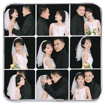 Photo studio photo printing and crystal photo frame custom wall hanging childrens and babys nine-square grid wedding photos square table
