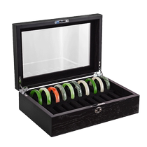High-end wooden bracelet storage box 20-bit jade jade bracelet box large capacity wide jade bracelet display collection box