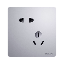 Delixi switch socket panel household concealed type 86 wall one-open five-hole multi-control switch brushed gray 224