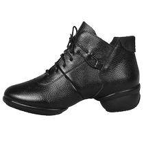 Chaussures de danse Carlucci en cuir véritable pour femme - Chaussures de danse à semelle souple - Danse moderne - Danse jazz - Quatre saisons - Chaussures de danse carrées