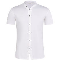 Xinduo Latin dance clothing for men summer new white short-sleeved shirt national standard dance Cha Cha modern dance clothing competition performance