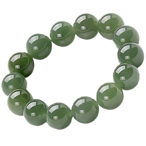 Qinghai stock and field jade bracelet for men and women with natural jade bracelet for mens round pearl clear water lake water green hand strings