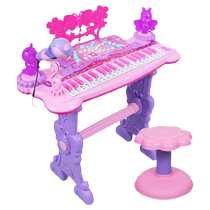 Childrens electronic keyboard for girls who are beginners and can play the piano multifunctional microphone educational toy baby 1-6 years old gift 3