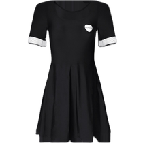 BE Fan Dean Little Red Heart Series One-piece swimsuit skirt style for women. Slightly fat girls look slimmer. Fashionable sun protection and skin-friendly.