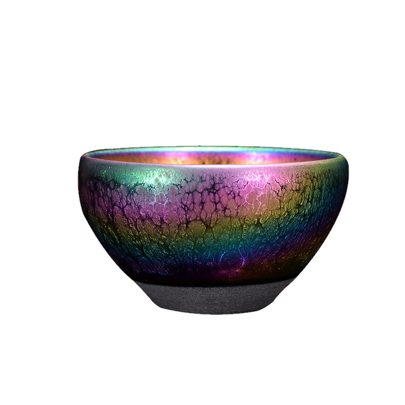 Colorful Jianzhan Sterling Silver Tea Cup Ceramic Demon Concubine Yaobian
