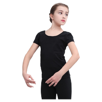 Kashiwawu childrens dance round neck short-sleeved T-shirt girls dance practice top half-sleeved 119220008