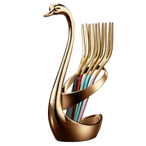 German kunzhan fruit fork set creative cute European style small luxury stainless steel skewer fruit insert cygnus