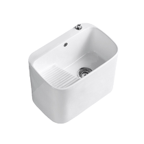 New ceramic mop pool mop pool washing floor mop trough handle basin balcony bathroom home with washboard floor-standing