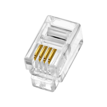Landline fax machine telephone line crystal head 4P4C chip receiver line connector rj11 crystal head