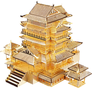 Tengwang pavilion model 3d jigsaw metal assembly ancient building