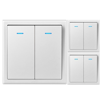 3-piece set of two-open and double-control 86 type double-open and double-control switch household two-position double light switch for corridor concealed installation