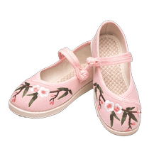 Childrens Hanfu shoes Chinese style New Years greetings ancient costumes Tang suits New Years greetings shoes baby shoes old Beijing cloth shoes girls embroidered shoes