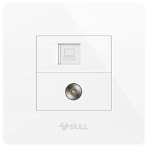 Bull switch socket double TV socket panel cable TV tv power panel closed circuit socket G07 white