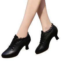 Flattery genuine leather Latin dance shoes High heel female adults Dancing shoes Square Dance Shoe Soft bottom Ballroom Dancing Shoes All Season