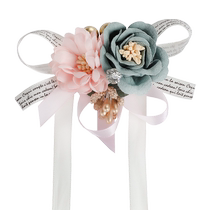 Wedding celebration supplies bride wrist flower decoration forest wedding fabric bridesmaid sister group small fresh dance hand flower