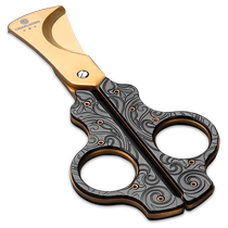 CIGARLOONG cigar scissors stainless steel cigar cutter wave pattern with cow leather sheath cigar scissors