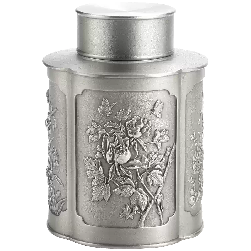 茶道具　灰器　南蛮灰器　嘉祥作　共箱　紙箱　S242HK 皇家雪蘭莪小茶罐馬來西亞純手工錫製茶具密封四季茶葉罐家用