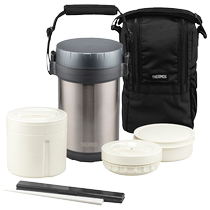 Thermos Stainless Steel Insulated Lunch Box Multi-Layer Portable Large Capacity Insulated Bucket JBG 2L