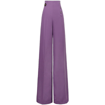 Danbaoluo Latin Dance Pants Womens High Waist Slim Straight Pants 2024 New Taro Purple Professional National Standard Dance Pants