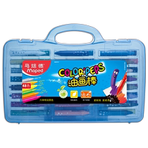 French Maped oil pastel 12 colors 24 colors 36 colors primary school students crayons color oil pastels painted sticks beginners painting and coloring painting sticks 48 colors oil stick plastic box safety