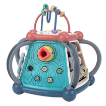 Early education game table childrens toy table polyhedral puzzle multi-functional seven-sided volume wood 1 baby 2 years old and 1 baby