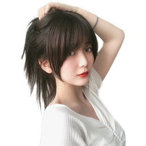 Bangs piece real hair seamless needle natural middle parting head replacement piece female 3D French air bangs wig piece