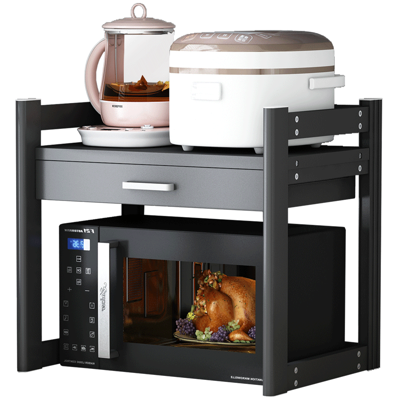 Verdickte Küchenregale, Arbeitsplatte, Mikrowelle, Grillaufbewahrung