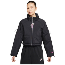 Nike Nike Cotton Clothing Womens Winter Sports Suit Windproof Warm Short cotton clothes DH1367-010