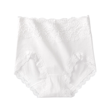White underwear for women pure cotton 100% cotton crotch high waist boxer briefs Japanese sexy lace tummy-covering butt-covering briefs