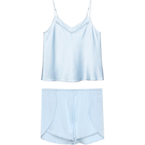 Admiration Pajamas Women Summer Thin Sexy Silk Suspenders Sleeveless Homewear Shorts Set AM435571