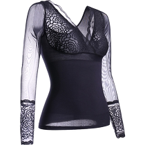 Zuosi long-sleeved thin shapewear womens belly-control waist corset upper body lace body top tight corset underwear