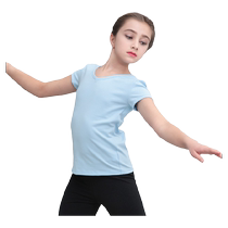 Kashiwaya childrens T-shirt V-neck short-sleeved tops ballet dance body training clothes T-shirt girls 119220001
