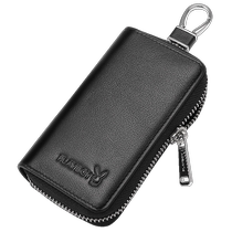 Playboy key bag card holder two-in-one genuine leather simple large capacity multifunctional car key storage bag for men