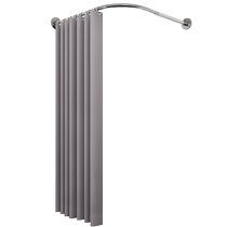 L-shaped curved shower curtain rod bathroom stainless steel pipe set shower room bathroom U-shaped corner punch-free telescopic rod