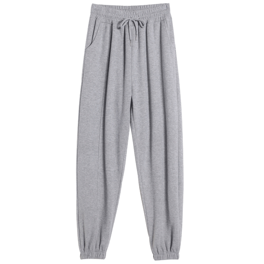 灰色运动裤女春季加厚宽松束脚秋冬卫裤2025新款加绒休闲裤长裤子