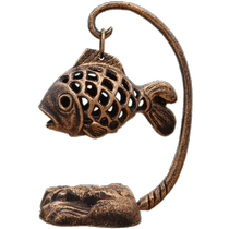 Ge Jia Ruier cast iron fish lamp aromatherapy stove personalized retro iron candlestick pendant accessories ornaments creative gifts