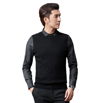 Powo autumn fake two korean slim base shirt