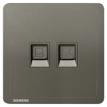Siemens computer and telephone two-in-one socket Zhidian smoke gold gray silver network cable network home concealed panel