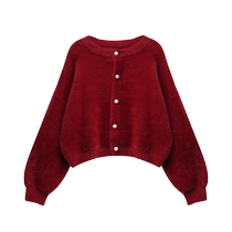 Pregnant women short cardigan sweater jacket 2024 new autumn and winter thickened outer top fashionable Korean style pregnancy trend