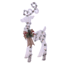 Christmas decorations white flocked Christmas deer gradient luminous Christmas deer shopping mall hotel scene decoration ornaments