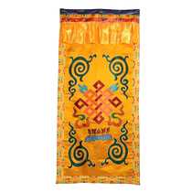 Zangcun door curtain Chinese-style Nepali hand-embroidered eight auspicious and harmonious four auspicious household double-layer thickened partition curtain