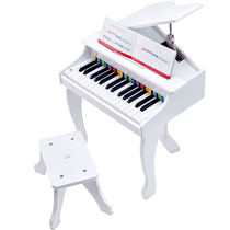Hape elegant white 30-key electric piano electronic musical instrument home baby 3-10 years old wooden childrens girl toy