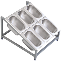 1 9 sloped single row double serving basin shelf milk tea shop jam box fruit powder divided seasoning grid square box with lid