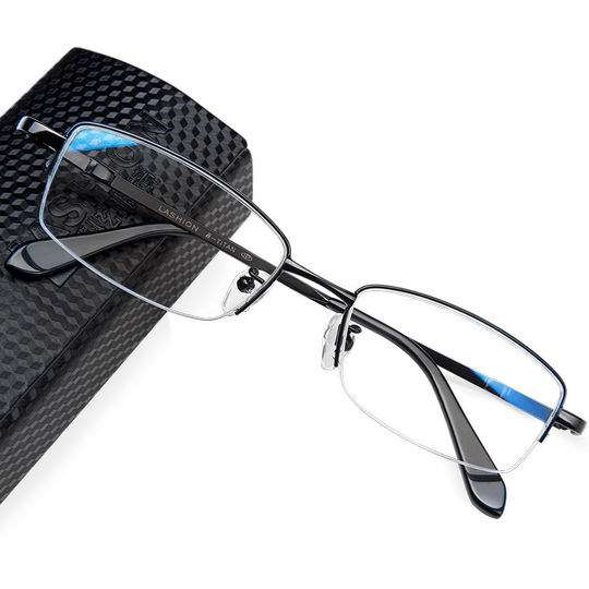 乐申近视眼镜框男款可配度数超轻半框小框配镜带度数商务眼睛架女