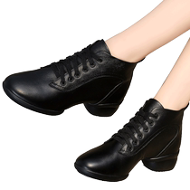 Flattery New Square Dance Shoes Women Soft-bottom Adults Black Dance Shoes Fall Dancing Shoes Women Real Leather Sailors Dancing Shoes