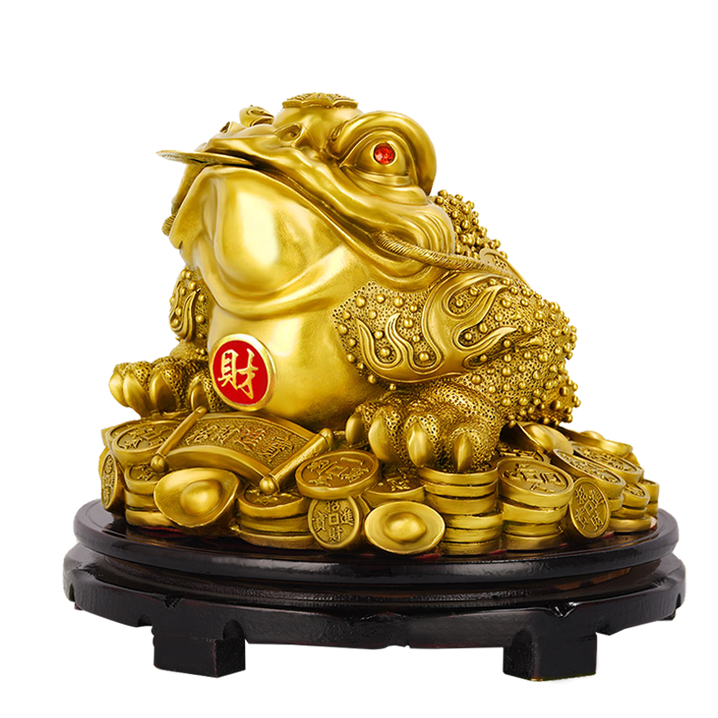 黄铜三足金蟾招财摆件客厅办公室装饰开业礼品新中式风格铜金蟾定制